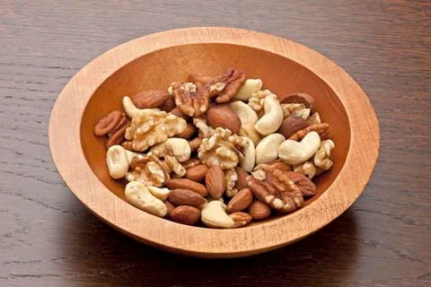 Bowl of assorted nuts Stock Photos