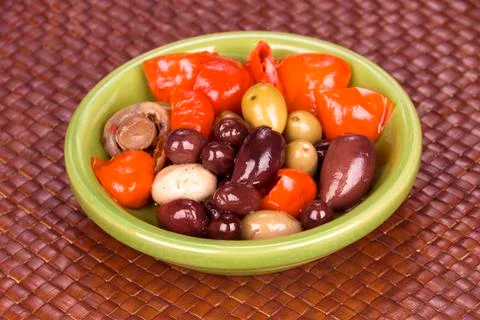 Bowl of assorted olives Stock Photos