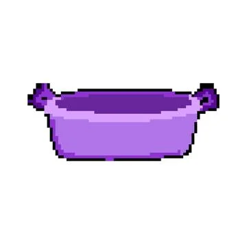 Bowl basin plastic pixel art vector illustration Stock Illustration