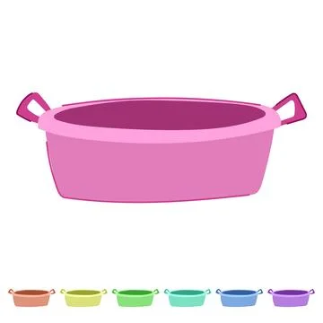 Bowl basin plastic vector cartoon graphic Stock Illustration