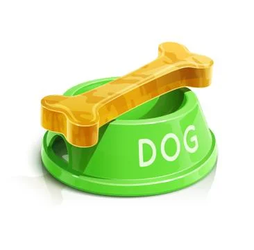 Bowl with bone for dog Stock-Illustration