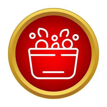 Bowl with bubbles icon in red circle Stock Illustration
