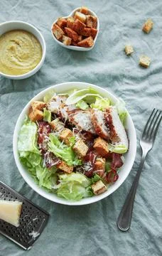 A bowl  of  Caesar salad Stock Photos