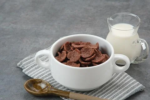 Bowl of cereal chocolate  Stock Photos