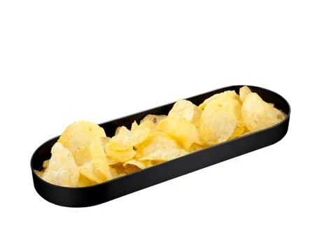 Bowl with chips on white background Stock Photos