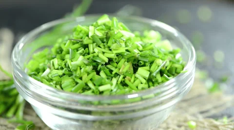 Bowl with chive (not loopable) Stock Footage 36118299