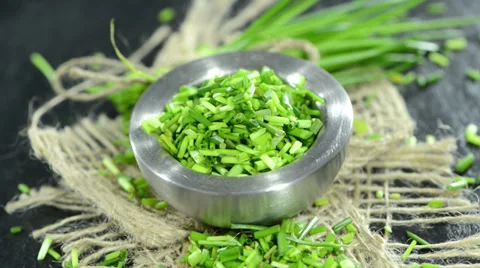 Bowl with chive (not loopable) Stock Footage 36118934
