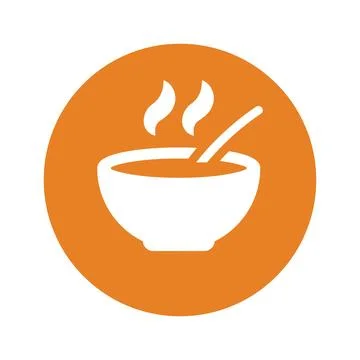 Bowl, chowder, dish icon. Orange color vector EPS. Stock Illustration
