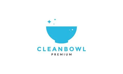 Bowl clean shine logo vector icon illustration design Illustrazione stock