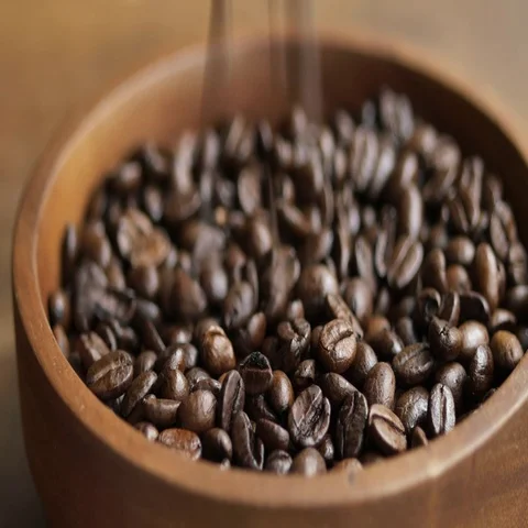 Bowl of coffee beans Video stock 69512305