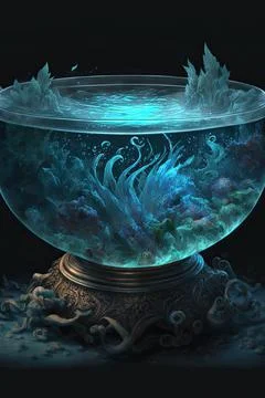 Bowl of commanding water elementals Stock Illustration