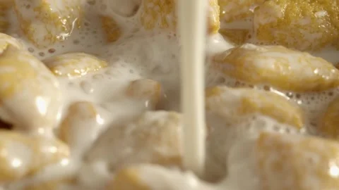 Bowl with corn pads. Slow motion Stock Footage 148500144