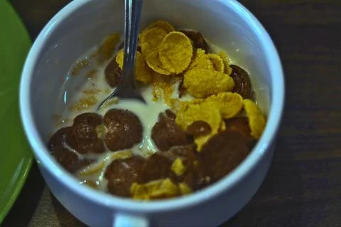 A bowl of cornflake Stock Photos