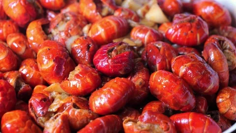 Bowl of Crawfish Top View. 스톡 동영상 275836615