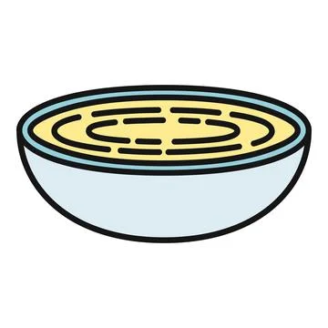 Bowl of creamy soup with abstract pattern icon Stock Illustration
