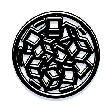 Bowl of cubed food with elements Stock Illustration