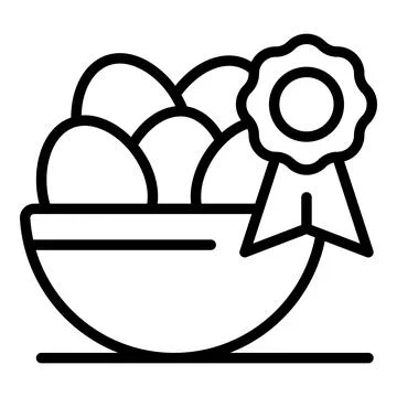 Bowl of eggs representing high quality food production receiving award for .. Stock Illustration