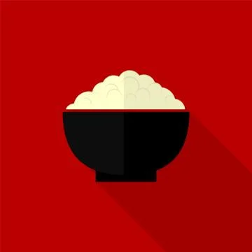 Bowl Flat Design Stock Illustration