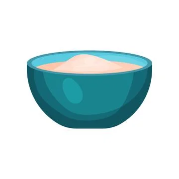 Bowl of flour, baking Ingredient vector Illustration Stock Illustration