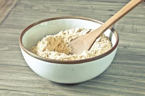 Bowl of flour Stock Photos