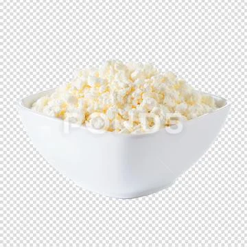 Bowl of fresh cottage cheese isolated Plantilla PSD