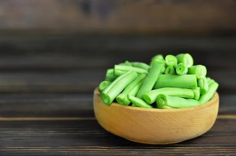 Bowl of green beans Stock Photos