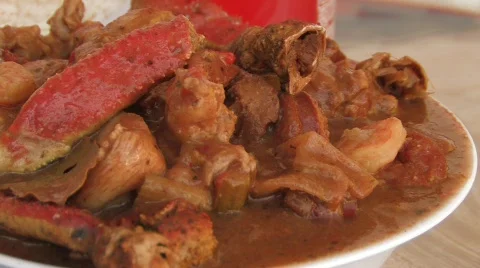 Bowl of Gumbo Stock Footage 420121