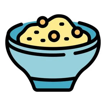 Bowl hummus icon vector flat Stock Illustration
