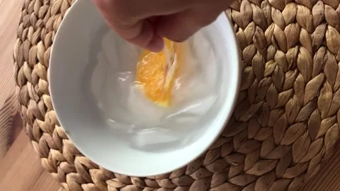 Bowl With Ice And Orange Slice Fresh Citrus Drink Preparation Close-Up Stock Footage 331944463
