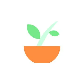 Bowl leaf herb icon. Simple color vector elements of alternative medicine icons Stock Illustration