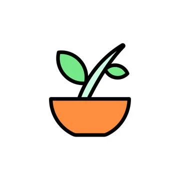 Bowl leaf herb icon. Simple color with outline vector elements of alternative 스톡 일러스트