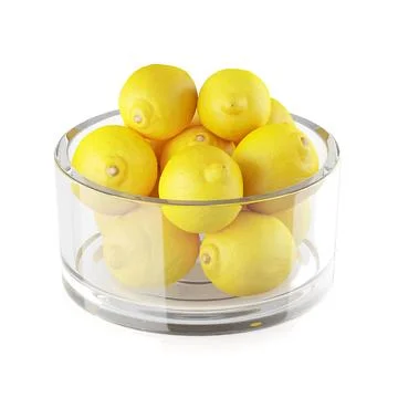 Bowl of lemon fruits 3D Model