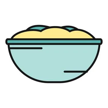 Bowl of mashed potatoes flat design style Stock Illustration