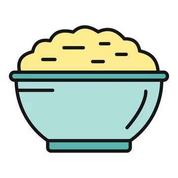 Bowl of mashed potatoes flat design icon 库存插图