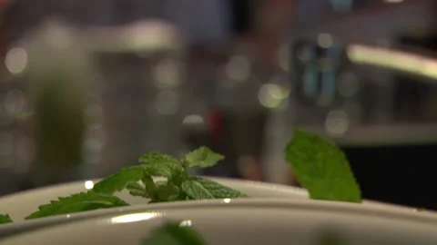 Bowl Of Mint Stock Footage 136035703