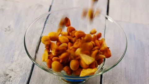 Bowl of mixed nuts Stock Footage 73927457