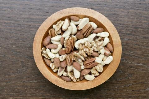 Bowl with mixed nuts Stock-Fotos