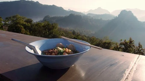 A bowl of noodle. Stock Footage 102324449