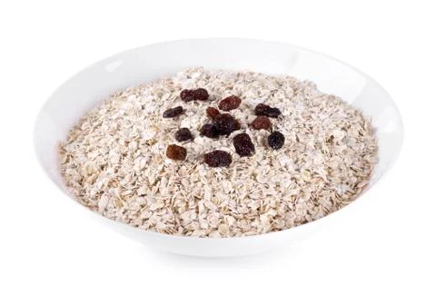 Bowl of oat flake Stock Photos