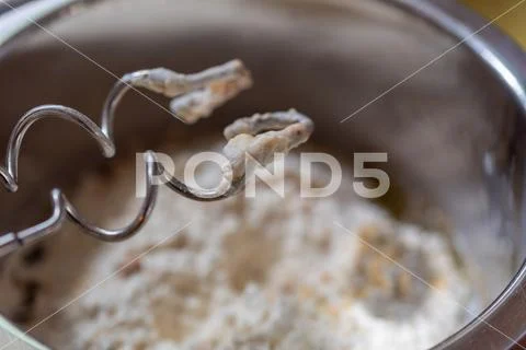 Bowl of pastries for fresh delicious pizza dough Stock Photos