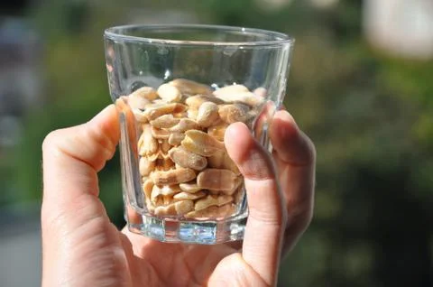 Bowl of peanuts Stock Photos