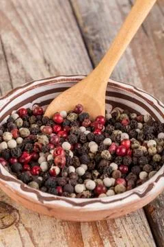 Bowl of pepper Stock Photos
