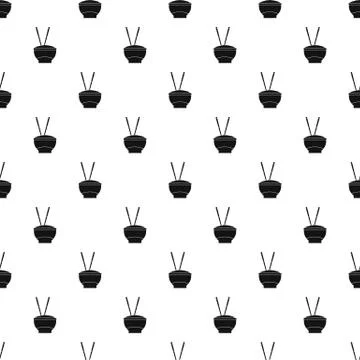 Bowl of rice with chopsticks pattern vector Illustrazione stock