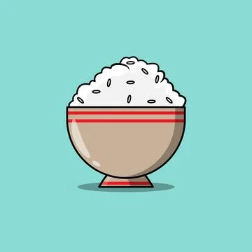 Bowl of Rice Stock Illustration