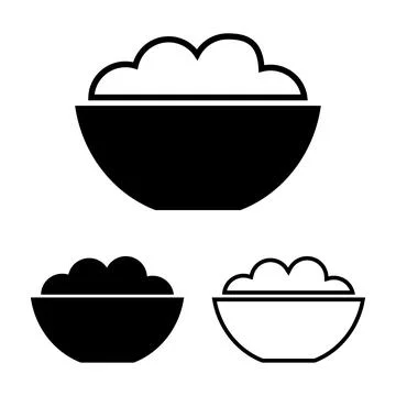 Bowl with rice, vector. Stock Illustration
