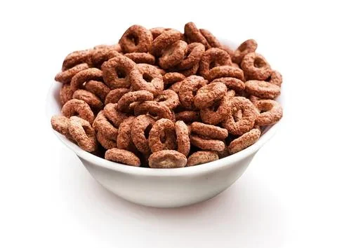 Bowl of roasted peanuts on white background Stock Photos