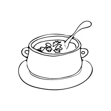 Bowl of soup Stock Illustration