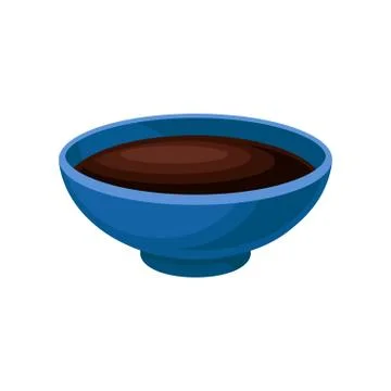 Bowl of soy sauce vector Illustration on a white background Illustrazione stock