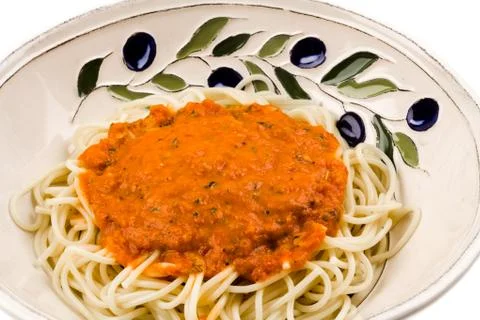 Bowl of spaghetti Stock Photos