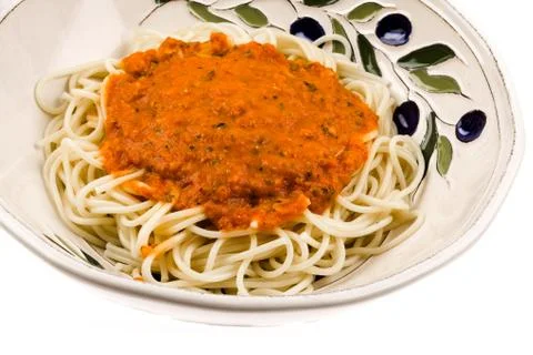 Bowl of spaghetti Stock Photos